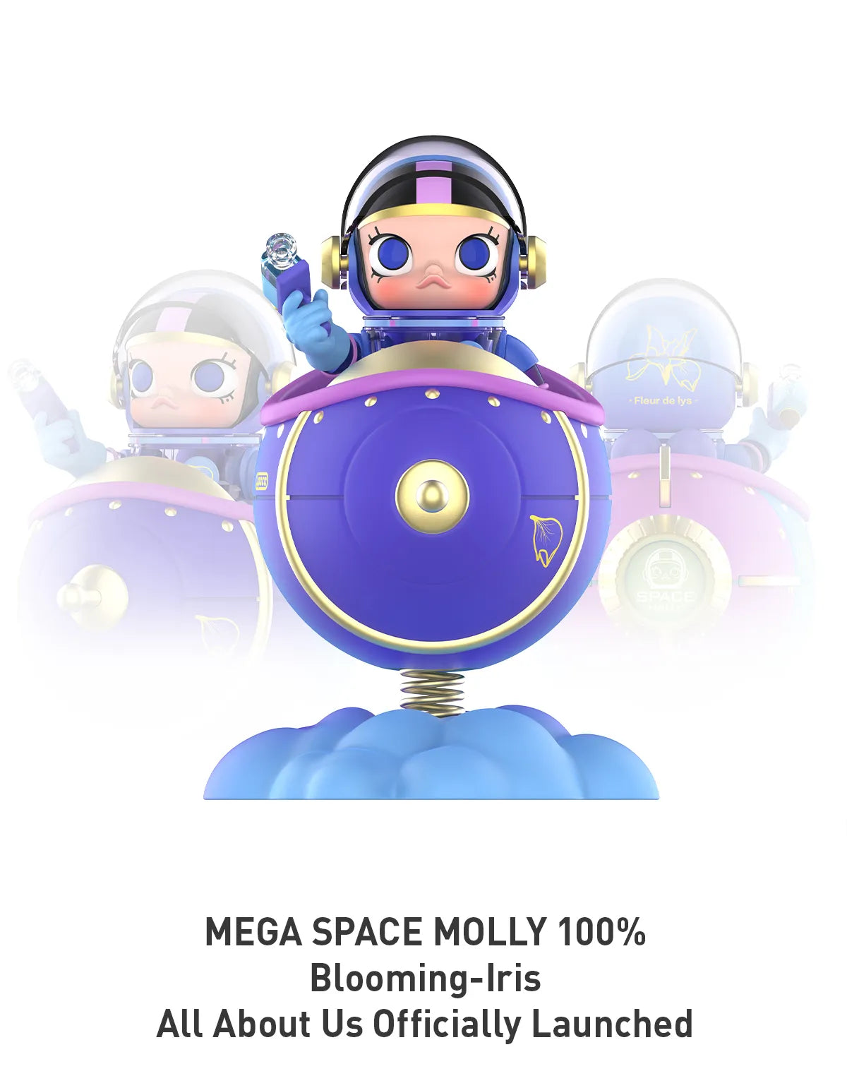 POP MART Mega Space Molly 100% Blooming Fleur de lys (France EXCLUSIVE)