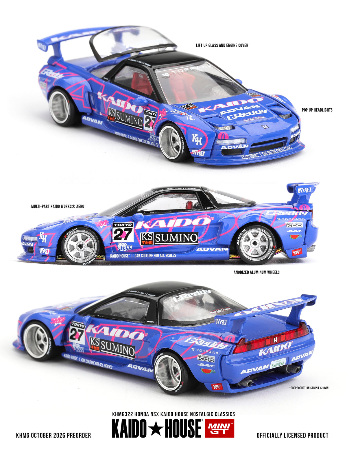 MINI GT Honda NSX Kaido House Nostalgic Classics | KHMG322 Kaido House - PRE ORDER