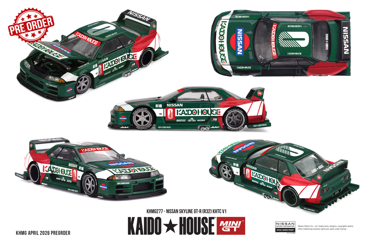 MINI GT Nissan Skyline GT-R (R32) KHTC V1 | KHMG277 Kaido House - PRE ORDER