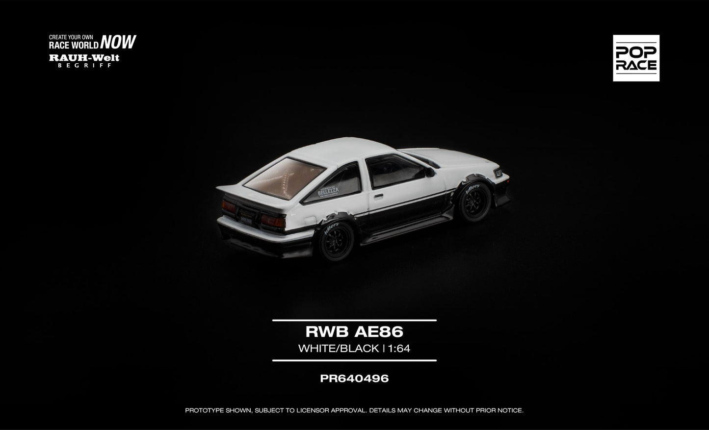 POP RACE Toyota Sprinter Trueno (AE86) RWB 1985 | 1:64 - PRE ORDER
