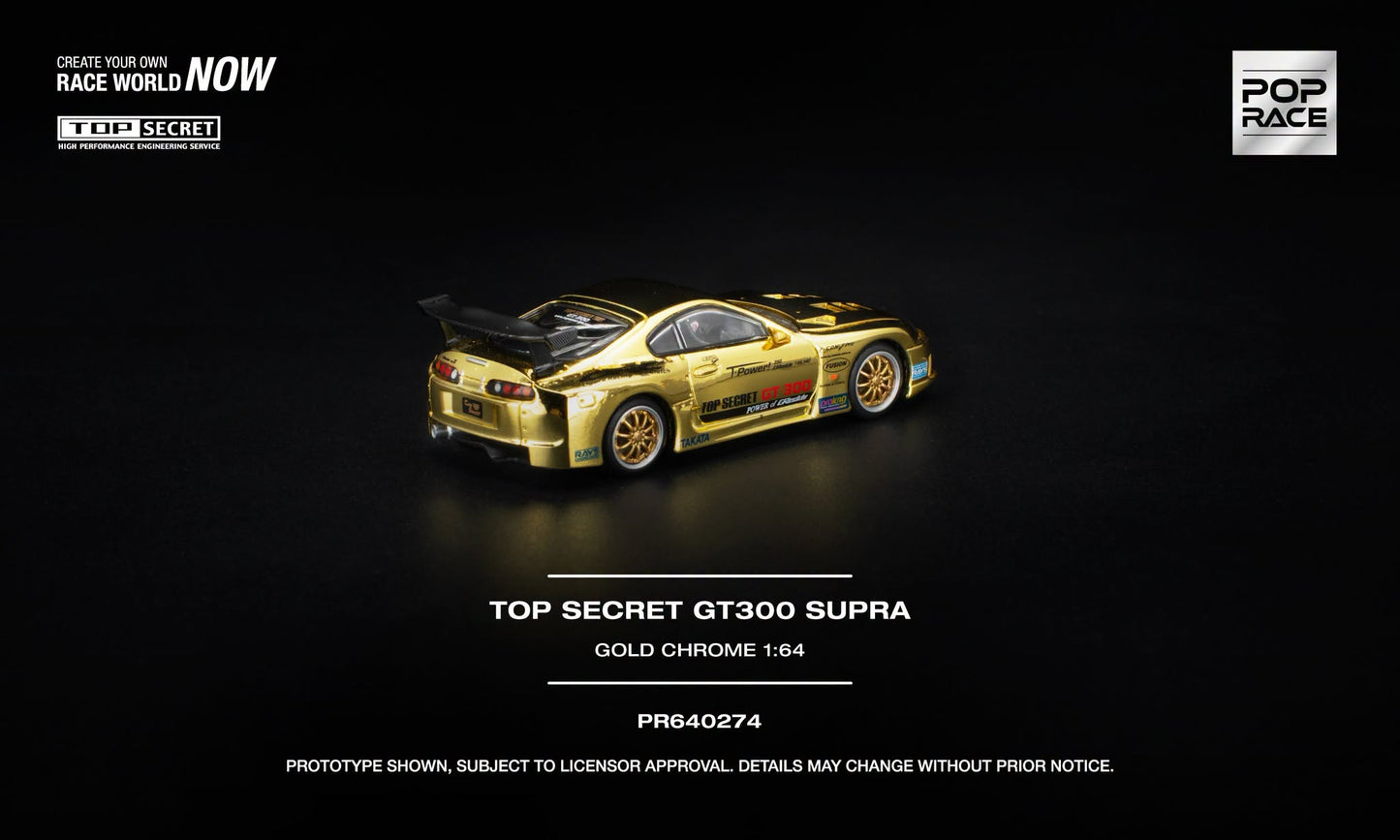 POP RACE Toyota Supra GT300 Top Secret 2023 Gold | 1:64 - PRE ORDER