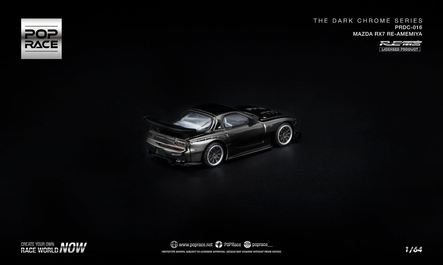 POP RACE Mazda RX7 (FC3S) Re-Amemiya 2006 Dark Chrome | 1:64 - PRE ORDER