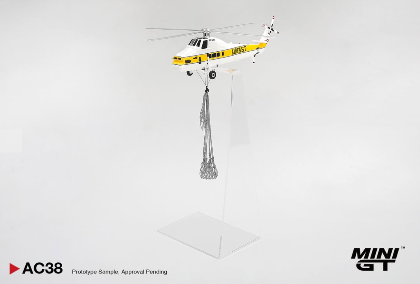 MINI GT Sikorsky S58T Helicopter 1985 Camel Trophy | AC38 - PRE ORDER