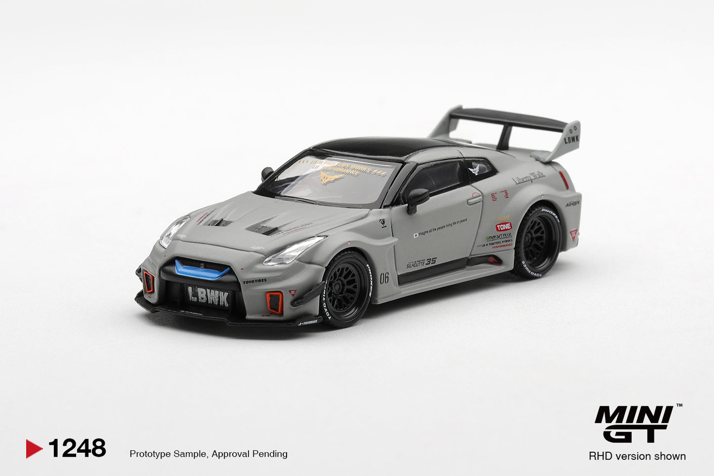 MINI GT Nissan Skyline (R35) Liberty Walk GT 35GT-RR Ver.1 Matt Grey | 1248 - PRE ORDER