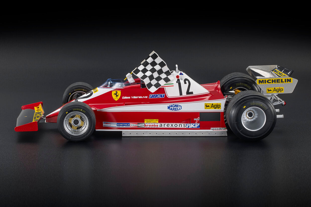 GP-REPLICAS Ferrari F1 312 T3 #12 Montreal GP 1978 w/ Figure | Gilles Villeneuve 1:12