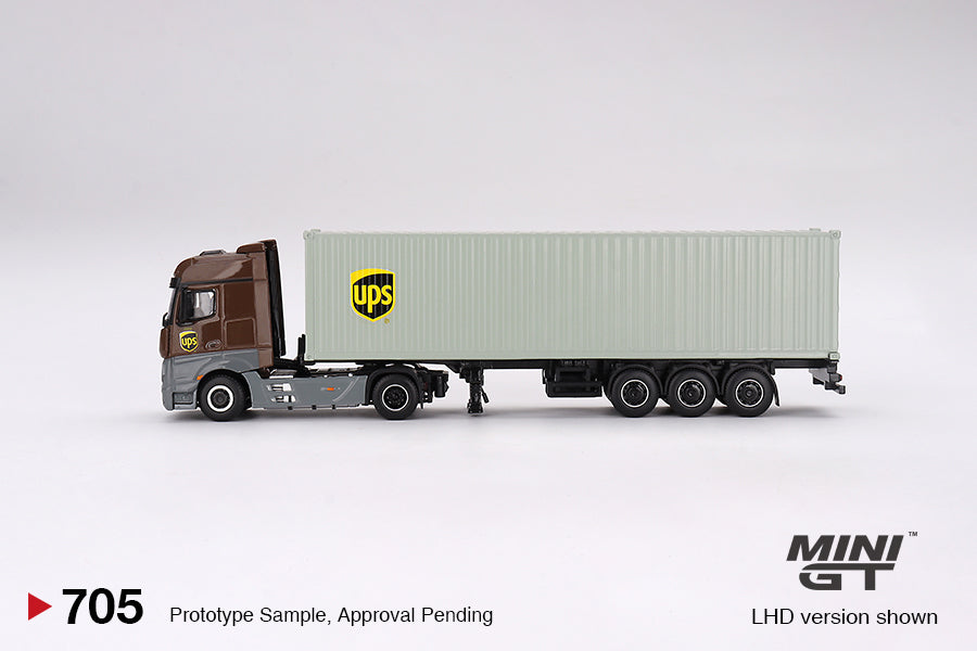 MINI GT Mercedes-Benz Actros w/ 40 Ft Container " UPS Europe" | 705