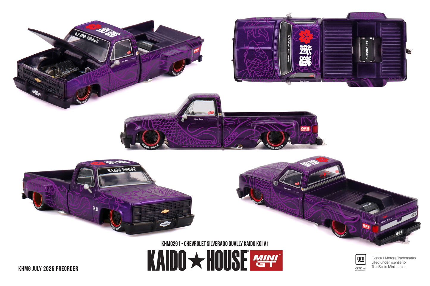MINI GT Chevrolet Silverado Dually KAIDO Koi V1 | KHMG291 Kaido House - PRE ORDER