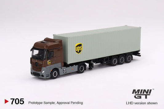 MINI GT Mercedes-Benz Actros w/ 40 Ft Container " UPS Europe" | 705