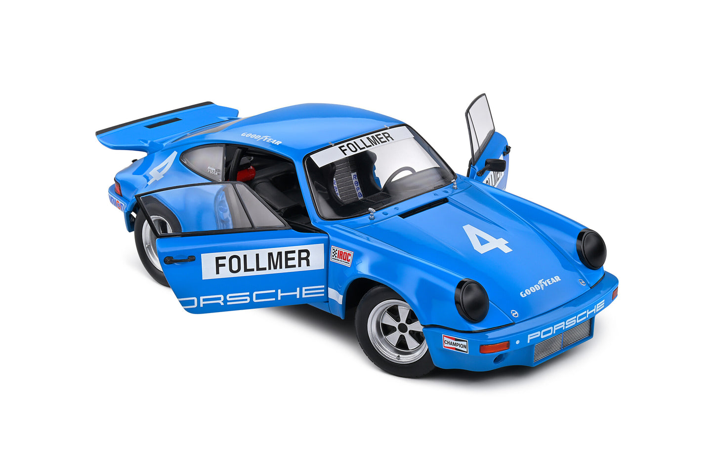 SOLIDO Porsche 911 IROC – IROC Riverside 1974 | #4 Follmer 1:18