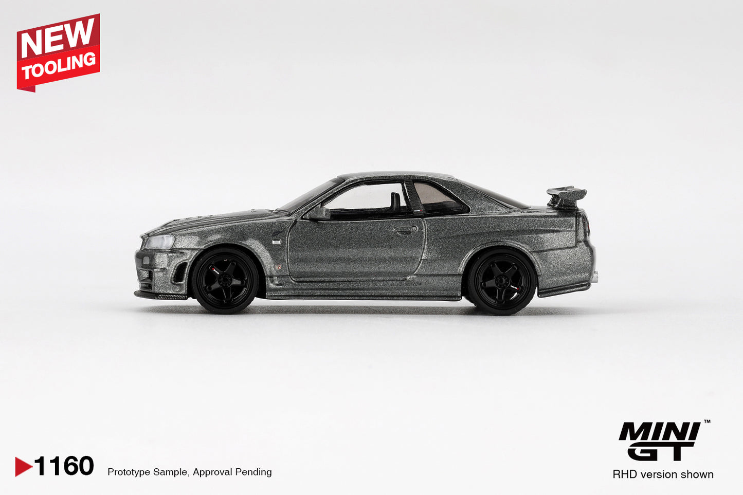 MINI GT Nissan Skyline GT R34 Dark Metal Gray (NISMO BNR34 CRS Version) | 1160