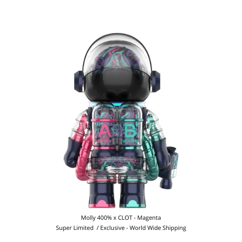 POP MART Space Molly 400% x CLOT Magenta (SUPER LIMITED)