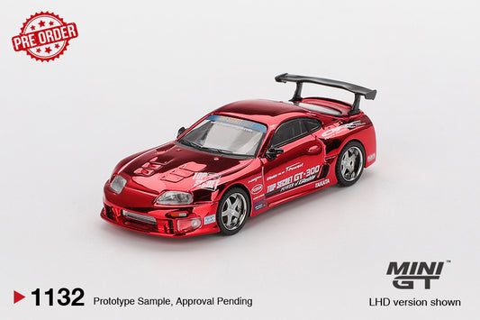 MINI GT Toyota Supra (A80) Top Secret GT-300 Red Chrome | 1132 - PRE ORDER