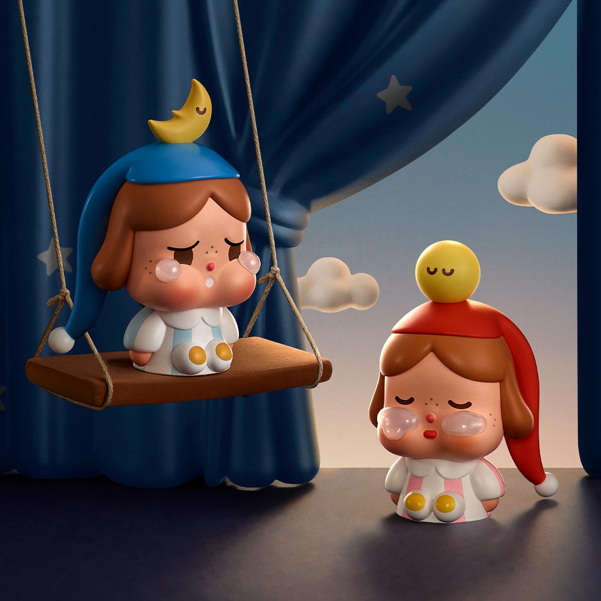 POP MART Crybaby Crying to the Moon | Sitting - Mini (Blind Box)