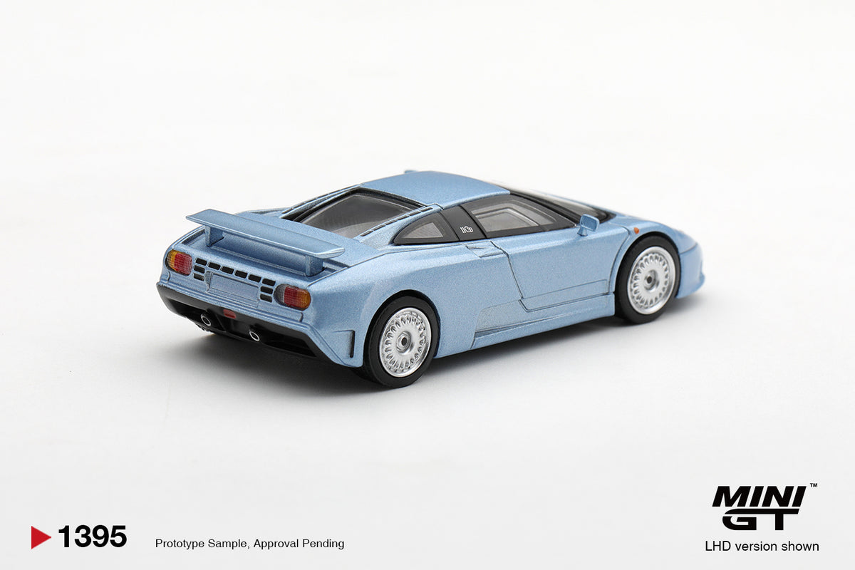 MINI GT Bugatti EB110 GT Azzurro Metallizzato Mondial de l'Automobile 1992 | 1395 - PRE ORDER