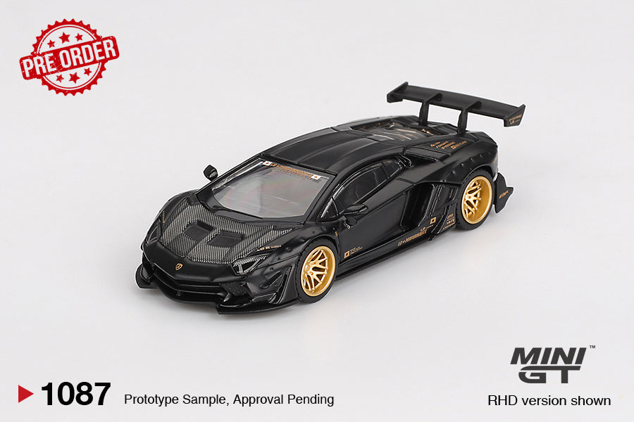 MINI GT Lamborghini Aventador LB Works Matte Black | 1087 Limited Edition - PRE ORDER