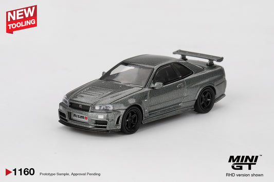 MINI GT Nissan Skyline GT R34 Dark Metal Gray (NISMO BNR34 CRS Version) | 1160