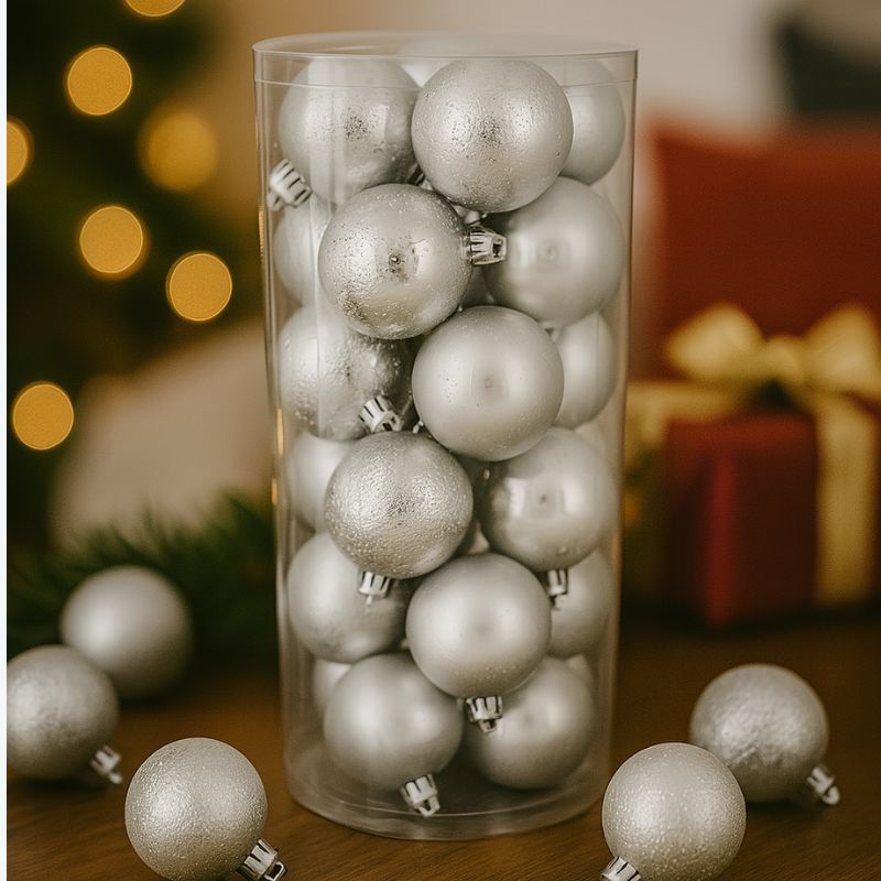 Set 24 Palline Argento | Little Beauty