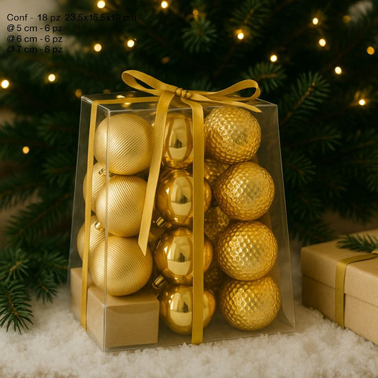 Set 18 Palline Oro | Luxury Box