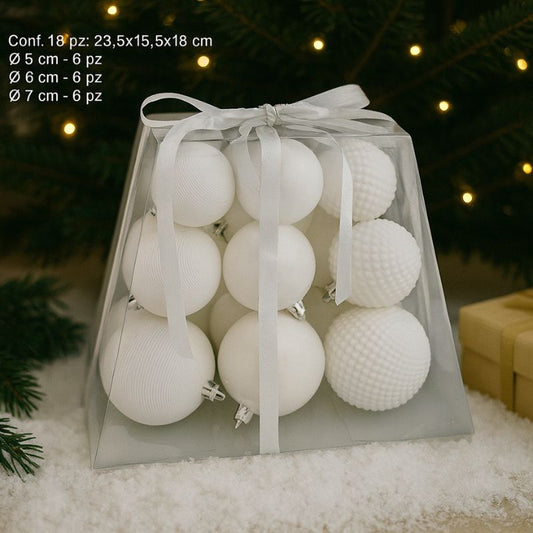 Set 18 Palline Bianche | Luxury Box