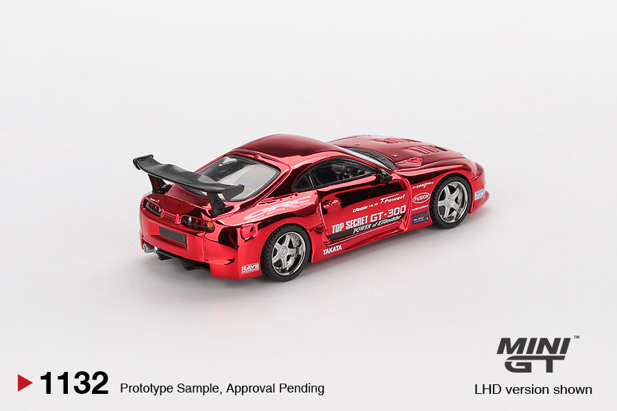 MINI GT Toyota Supra (A80) Top Secret GT-300 Red Chrome | 1132 - PRE ORDER
