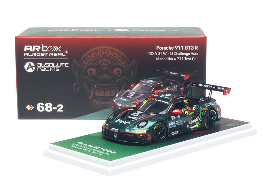 ALMOST REAL 1:64 Porsche 911 GT3 R World Challenge Asia Mandalika #911 | Test Car 2026 - PRE ORDER