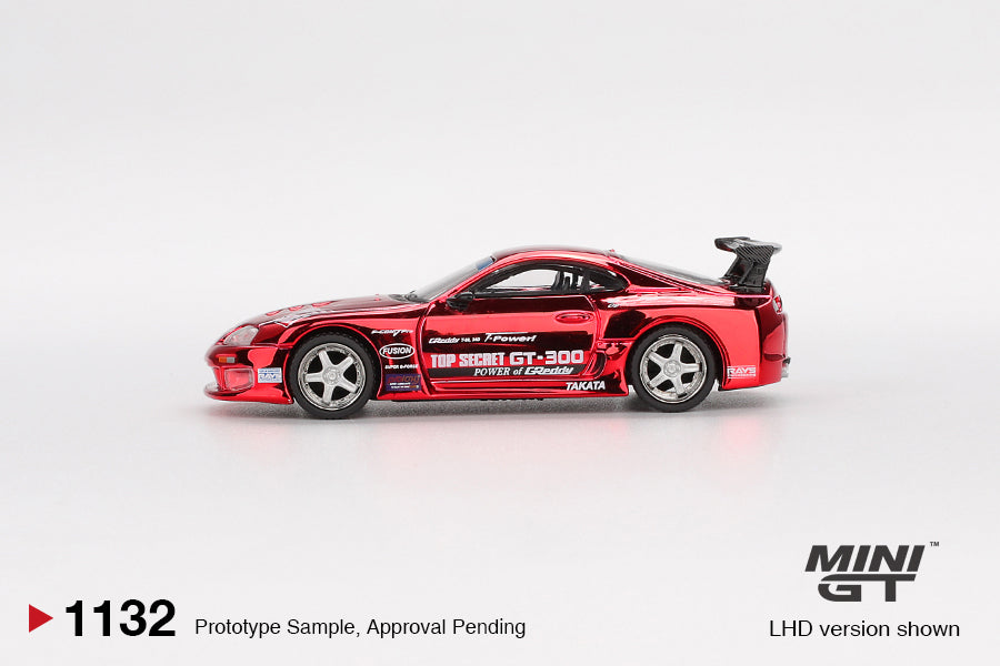 MINI GT Toyota Supra (A80) Top Secret GT-300 Red Chrome | 1132 - PRE ORDER
