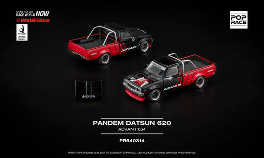 POP RACE Datsun 620 Pick-Up Pandem Advan 1975 | 1:64 - PRE ORDER