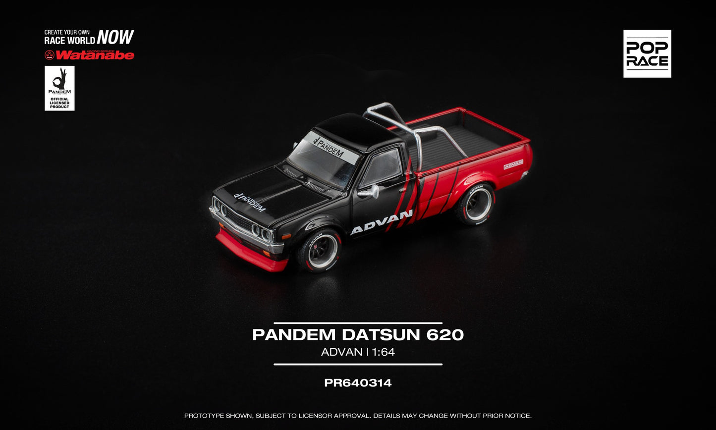 POP RACE Datsun 620 Pick-Up Pandem Advan 1975 | 1:64 - PRE ORDER