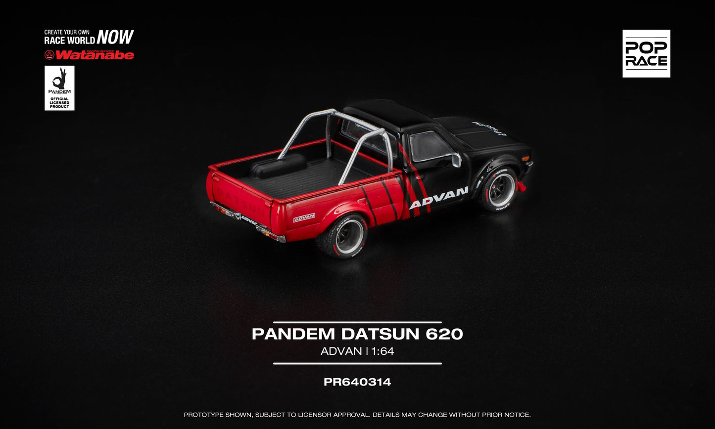 POP RACE Datsun 620 Pick-Up Pandem Advan 1975 | 1:64 - PRE ORDER