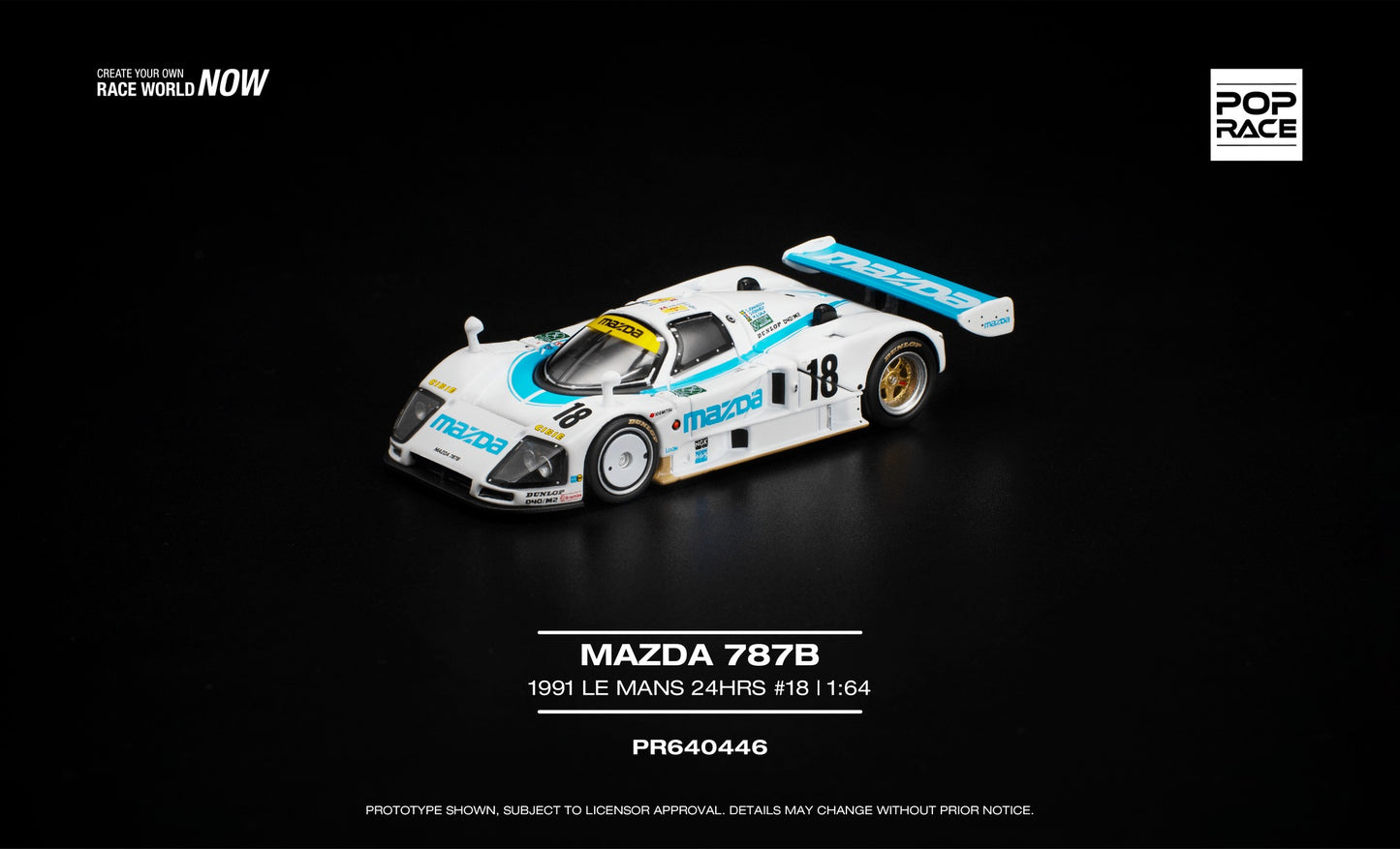 POP RACE Mazda 787B R26B 2.6L Team Mazdaspeed #18 24h Le Mans 1991 | 1:64 - PRE ORDER