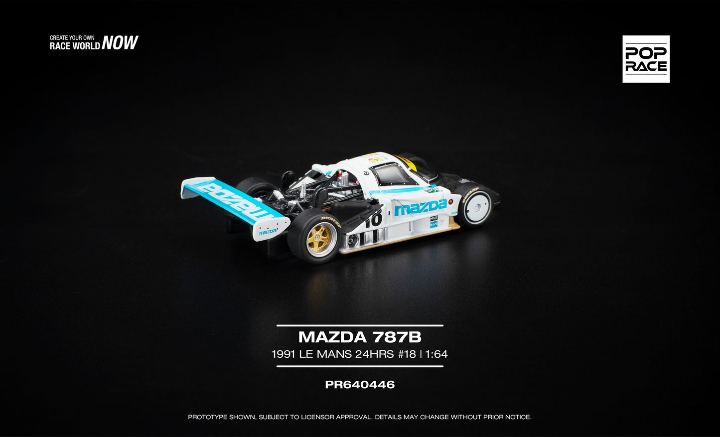 POP RACE Mazda 787B R26B 2.6L Team Mazdaspeed #18 24h Le Mans 1991 | 1:64 - PRE ORDER
