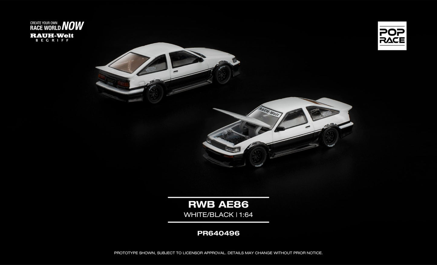 POP RACE Toyota Sprinter Trueno (AE86) RWB 1985 | 1:64 - PRE ORDER