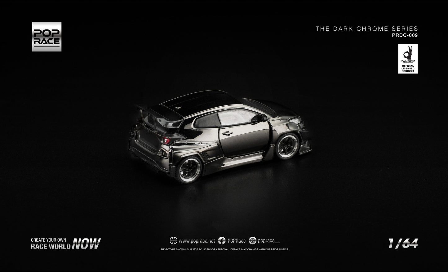 POP RACE Toyota Yaris GR Pandem 2024 | Dark Chrome 1:64 - PRE ORDER