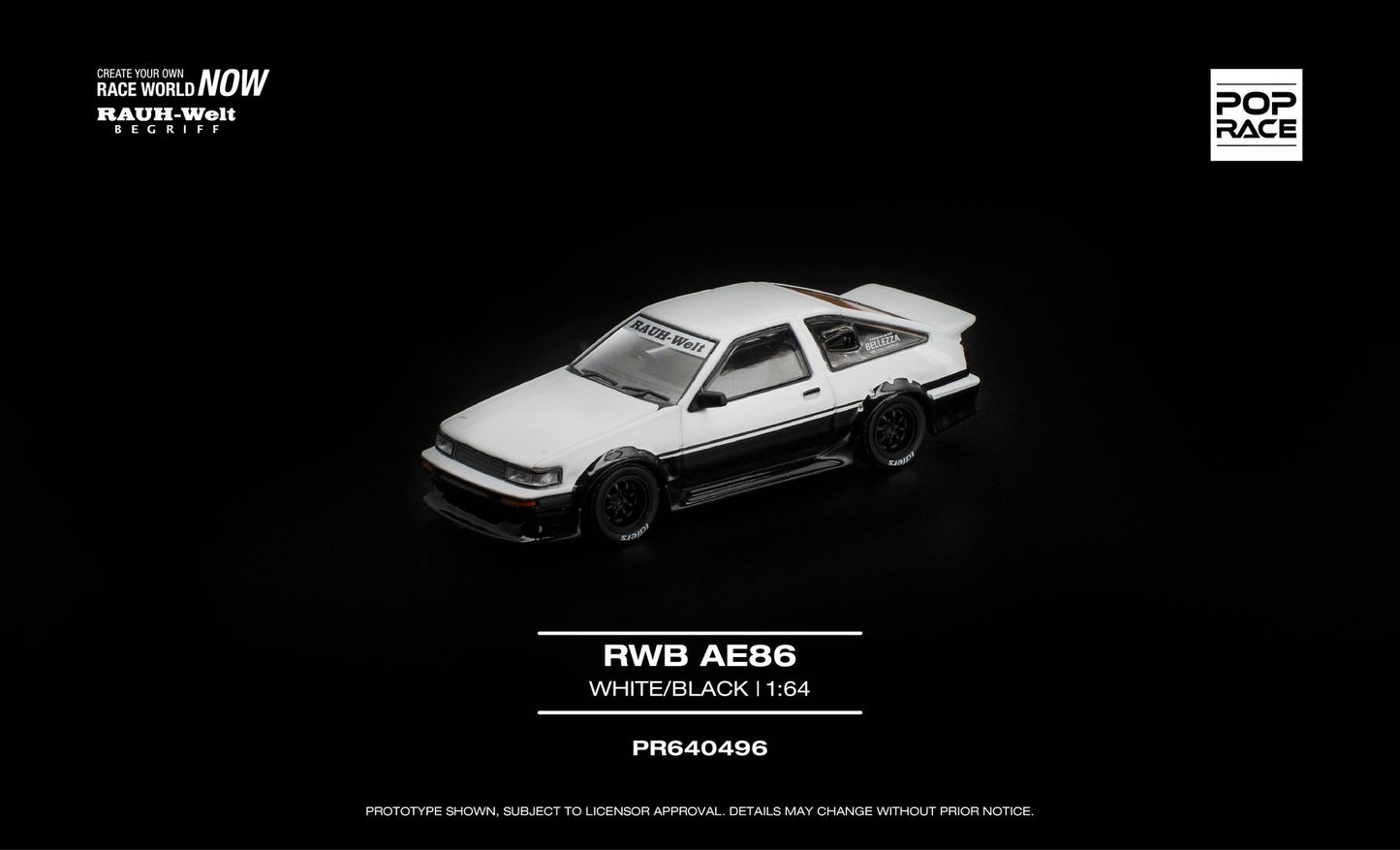POP RACE Toyota Sprinter Trueno (AE86) RWB 1985 | 1:64 - PRE ORDER