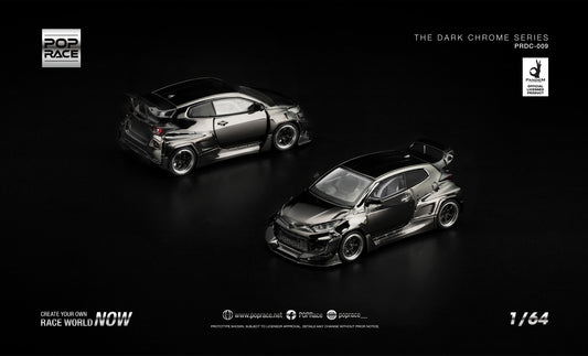 POP RACE Toyota Yaris GR Pandem 2024 | Dark Chrome 1:64 - PRE ORDER