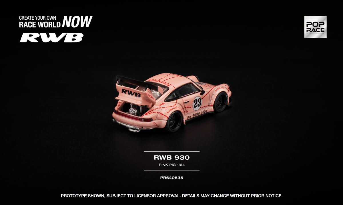 POP RACE Porsche 911 (993) RWB #23 Pink Ping 2020 | 1:64 - PRE ORDER