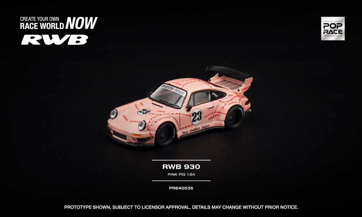 POP RACE Porsche 911 (993) RWB #23 Pink Ping 2020 | 1:64 - PRE ORDER