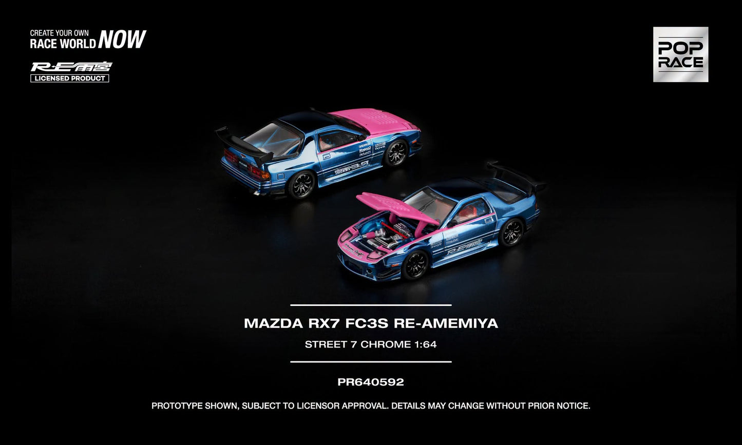 POP RACE Mazda RX-7 (FD3S) Re-Amemiya 2025 Chrome Pink | 1:64 - PRE ORDER