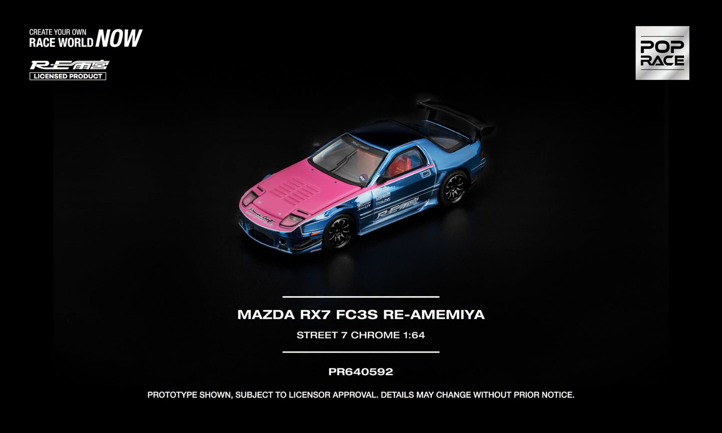 POP RACE Mazda RX-7 (FD3S) Re-Amemiya 2025 Chrome Pink | 1:64 - PRE ORDER