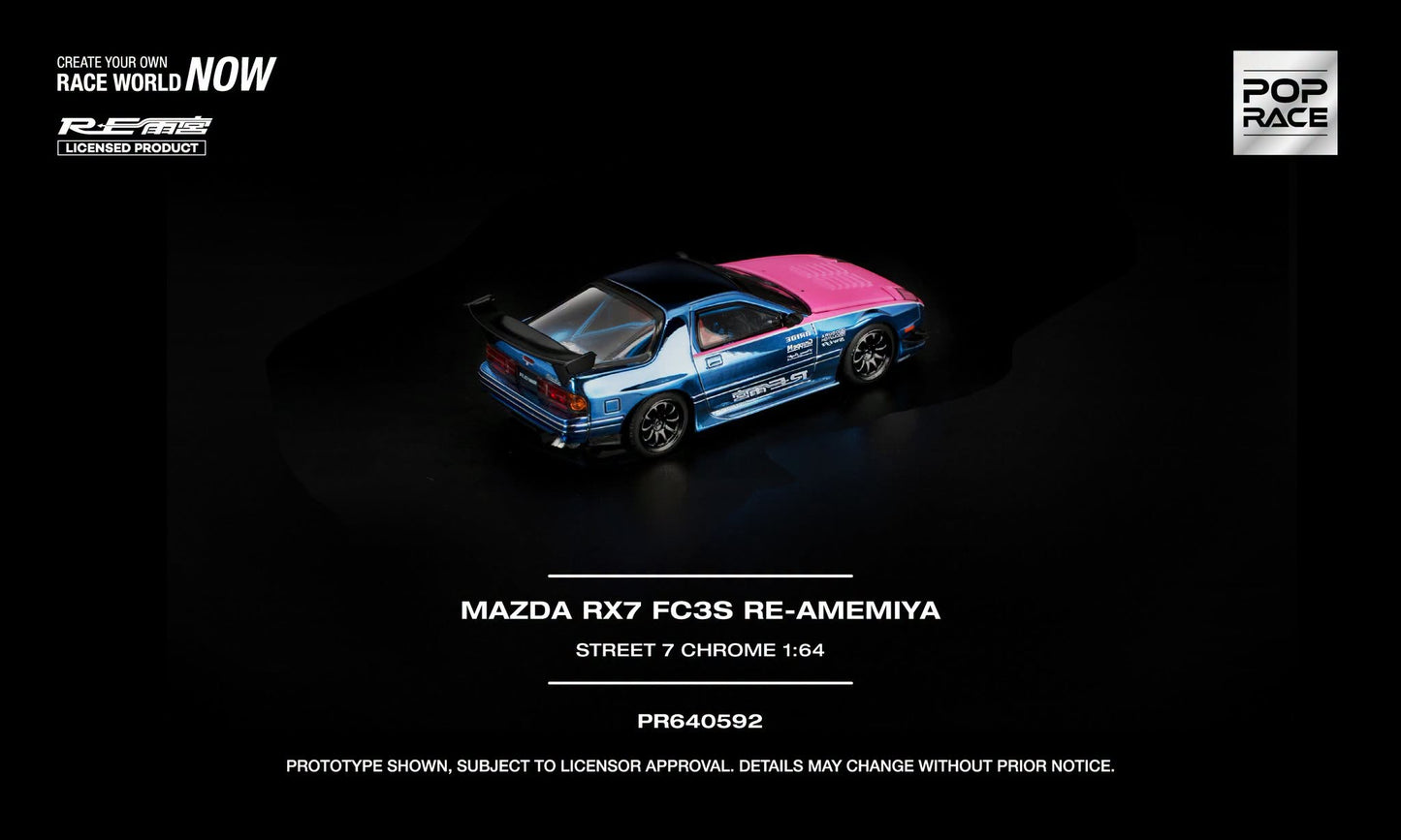POP RACE Mazda RX-7 (FD3S) Re-Amemiya 2025 Chrome Pink | 1:64 - PRE ORDER