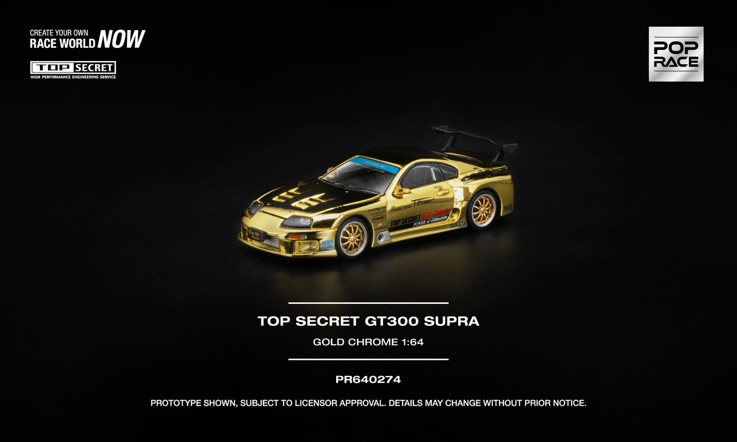 POP RACE Toyota Supra GT300 Top Secret 2023 Gold | 1:64 - PRE ORDER