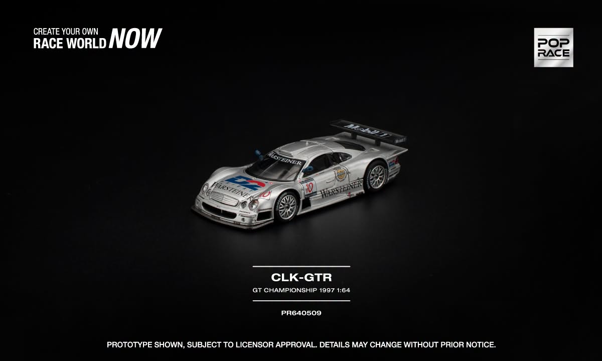 POP RACE Mercedes-Benz CLK GTR Team Mercedes AMG #10 1997 | 1:64 - PRE ORDER