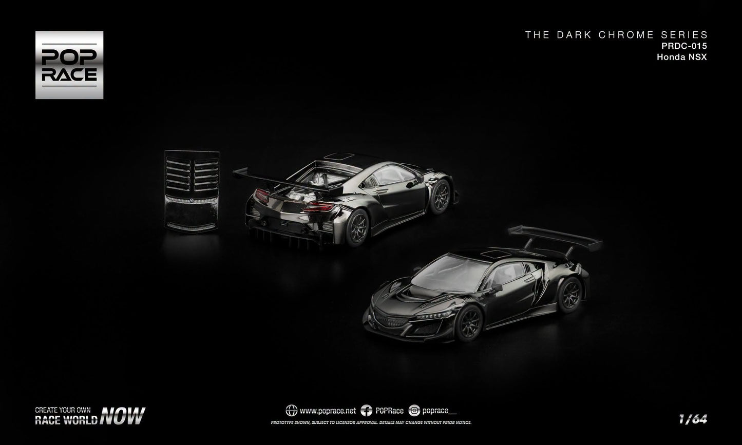 POP RACE Honda NSX GT3 EVO22 2022 Dark Chrome | 1:64 - PRE ORDER