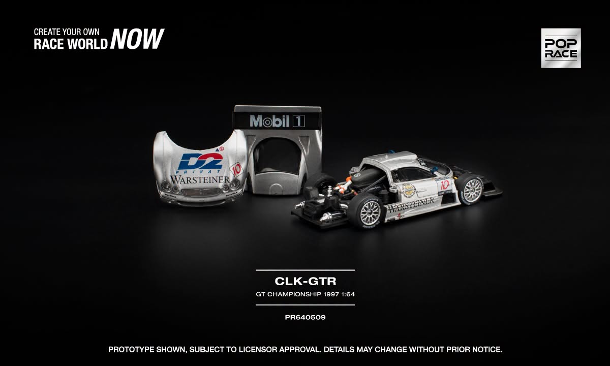 POP RACE Mercedes-Benz CLK GTR Team Mercedes AMG #10 1997 | 1:64 - PRE ORDER