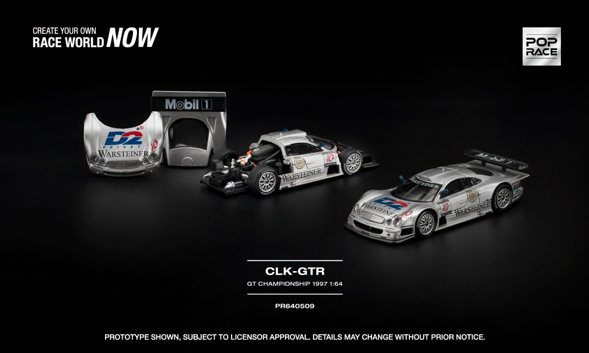 POP RACE Mercedes-Benz CLK GTR Team Mercedes AMG #10 1997 | 1:64 - PRE ORDER