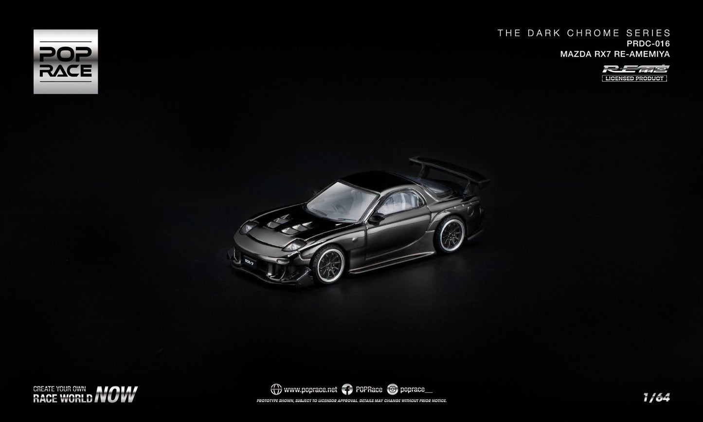 POP RACE Mazda RX7 (FC3S) Re-Amemiya 2006 Dark Chrome | 1:64 - PRE ORDER