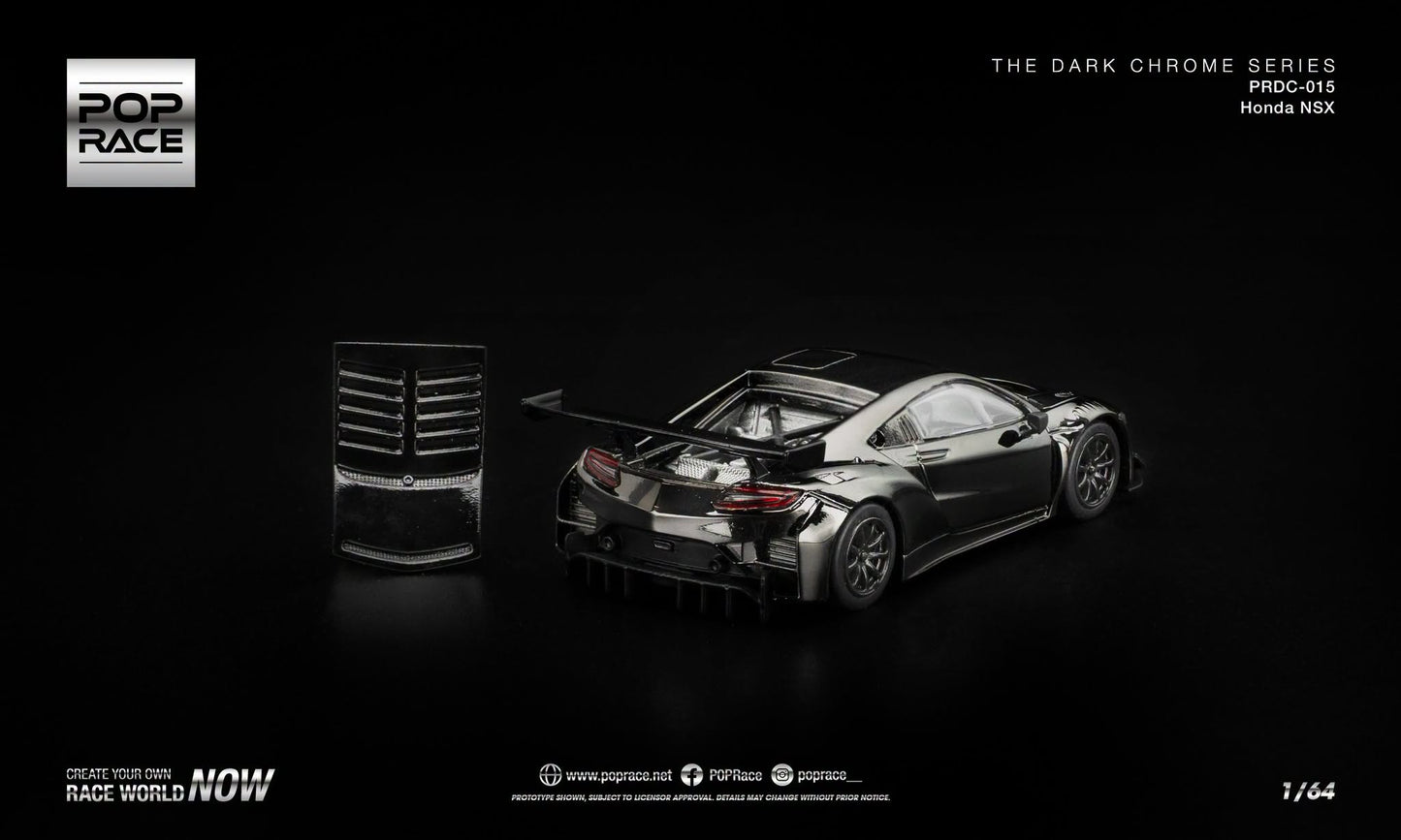 POP RACE Honda NSX GT3 EVO22 2022 Dark Chrome | 1:64 - PRE ORDER