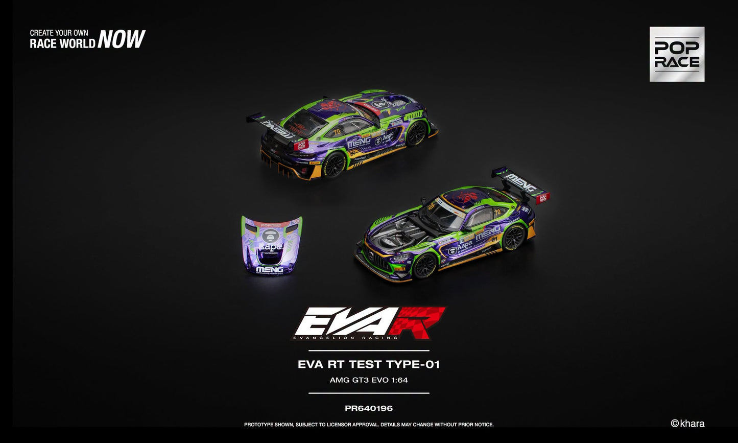 POP RACE Mercedes-Benz AMG GT3 EVO EVA RT Test Type 01  | 1:64 - PRE ORDER