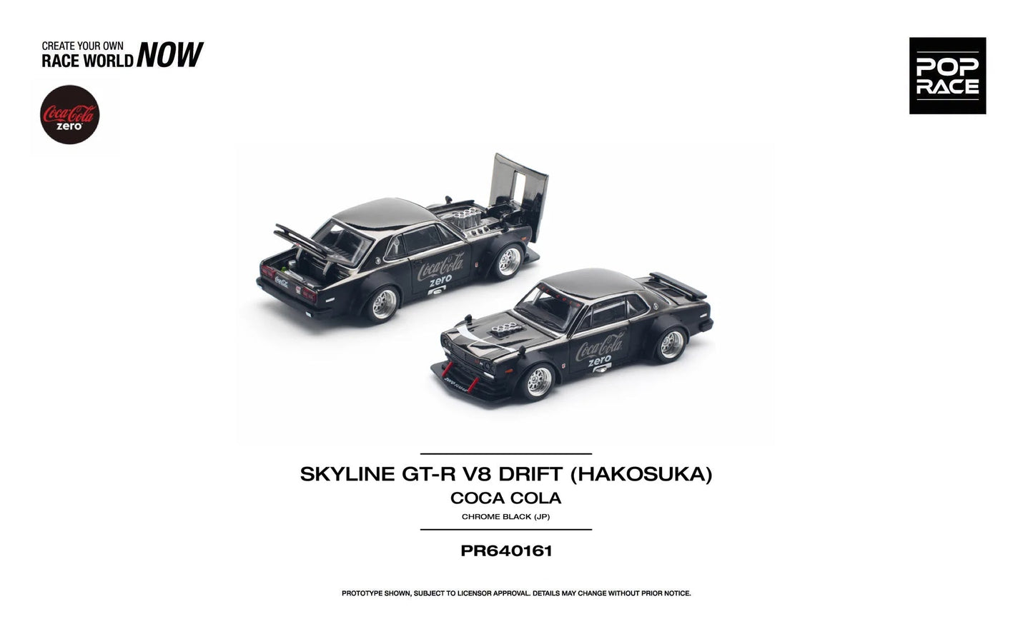 POP RACE Nissan Skyline (R34) V8 Drift Hakosuka Pandem Coca-Cola | 1:64 - PRE ORDER