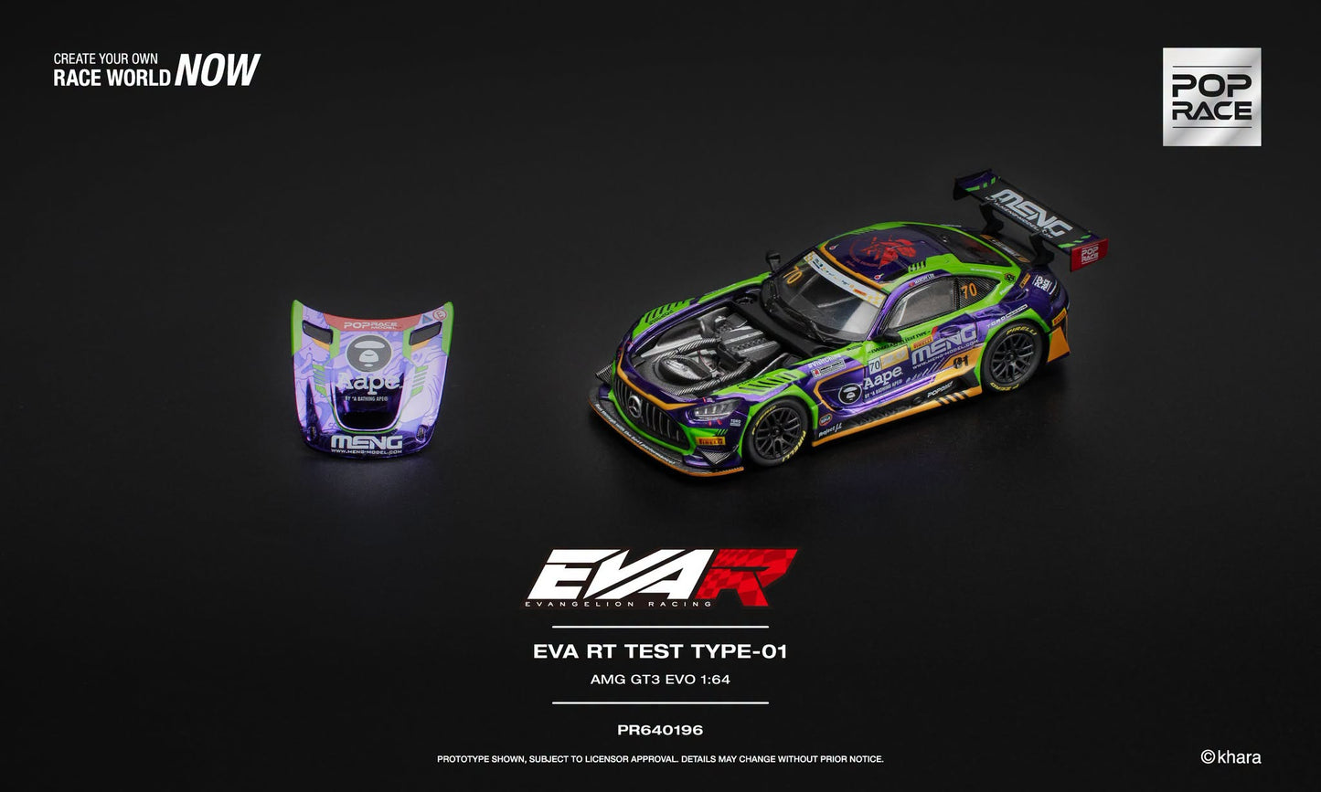 POP RACE Mercedes-Benz AMG GT3 EVO EVA RT Test Type 01  | 1:64 - PRE ORDER